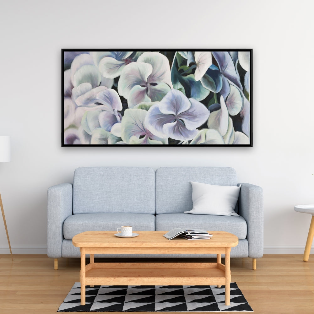 Colorful Hydrangea Flowers Canvas - Purple Rustic Bedroom Decor