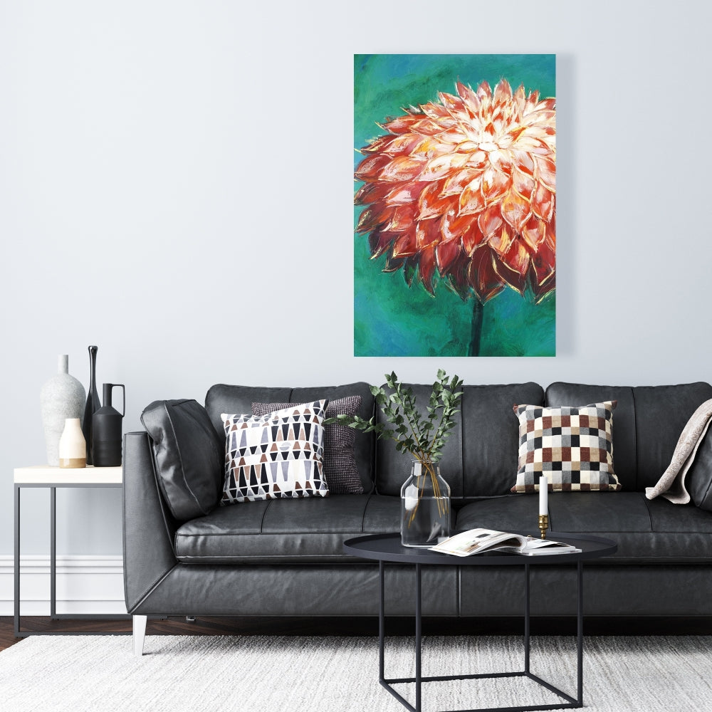 Abstract Dahlia Flower Canvas | Botanical Home Decor Art