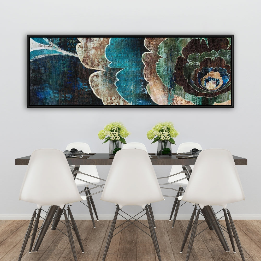 Toile encadrée « Montage de fleurs bleues » | Décoration de chambre