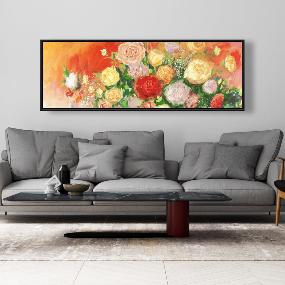Botanical Floral Canvas - Multicolor Abstract Bouquet Decor