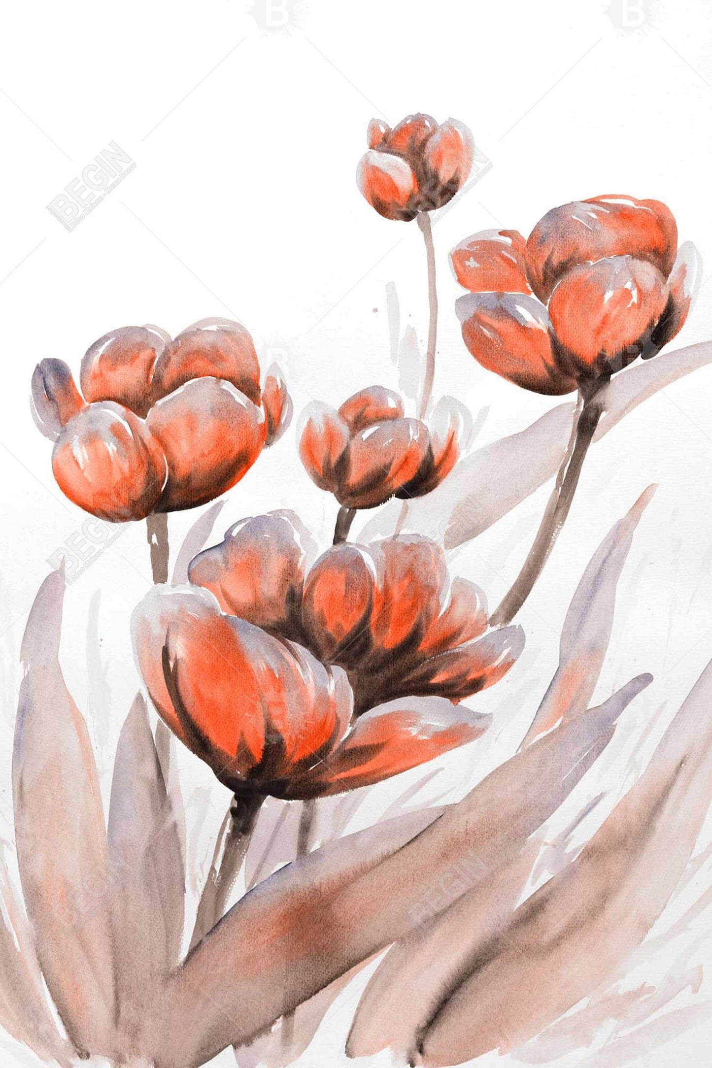Romantic Botanical Bedroom Decor | Watercolor Wild Flowers Canvas