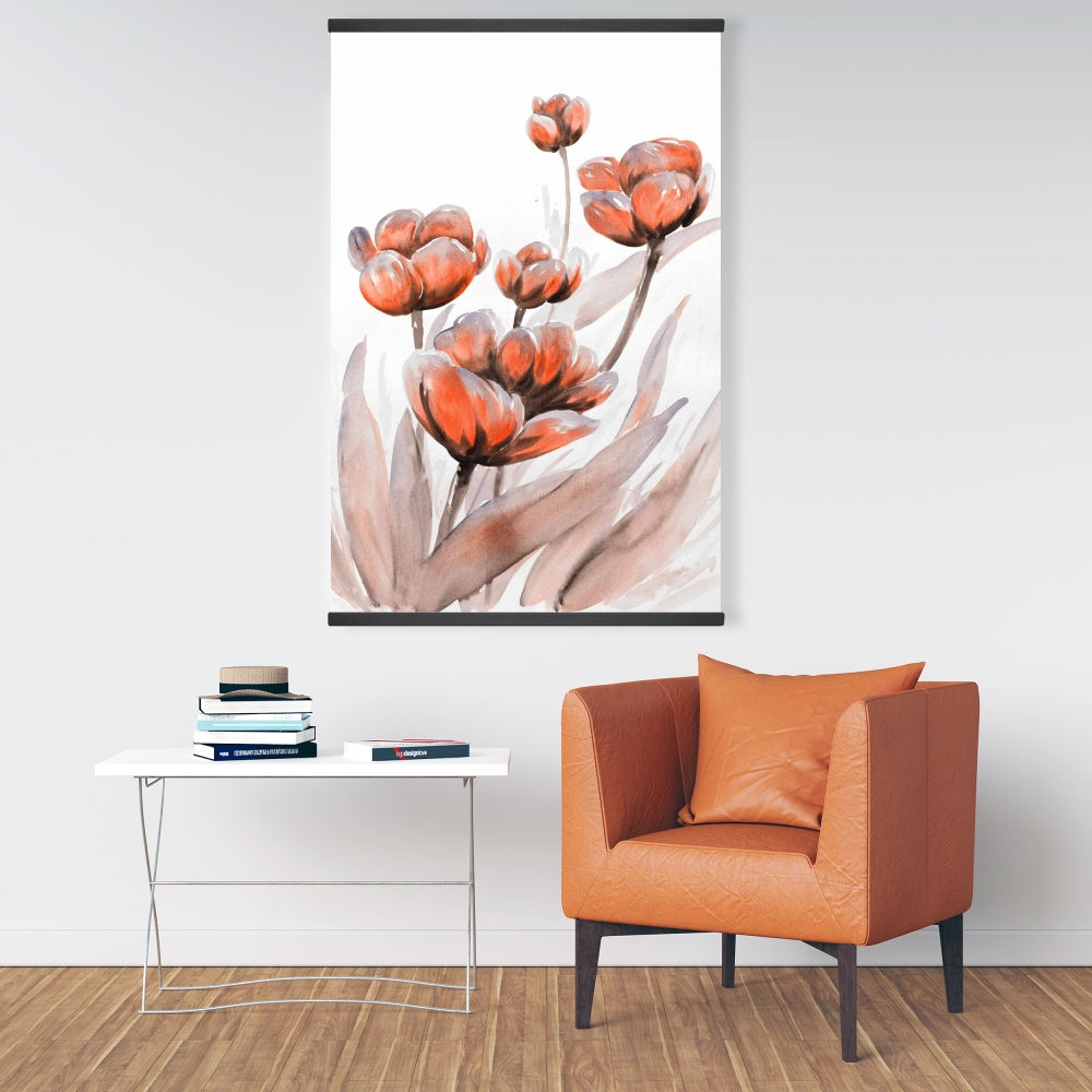 Romantic Botanical Bedroom Decor | Watercolor Wild Flowers Canvas