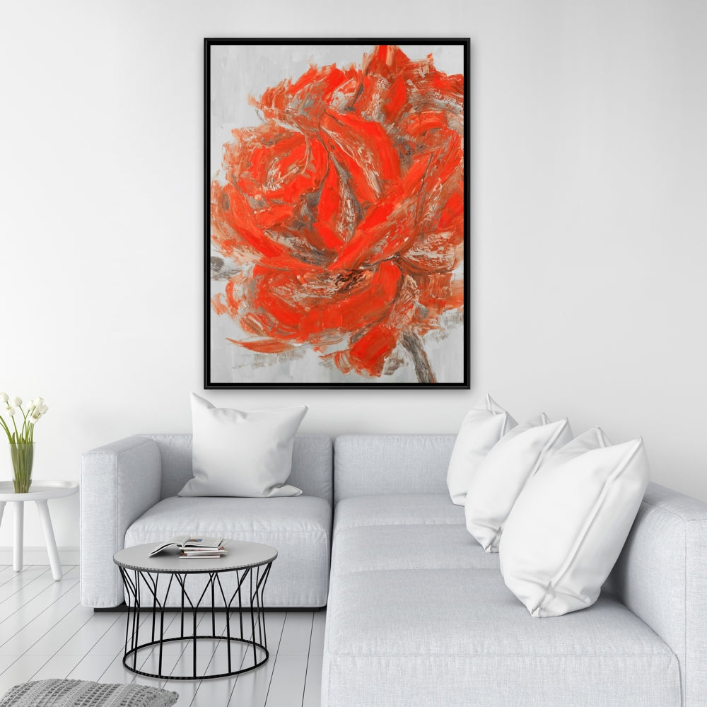 Toile abstraite Rose | Décoration murale florale et botanique pour chambre à coucher