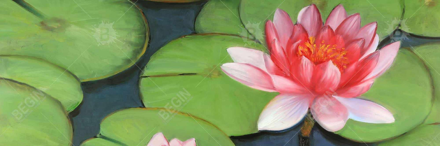 Lotus Flowers in Swamp | Romantic Floral Bedroom Canvas Decor