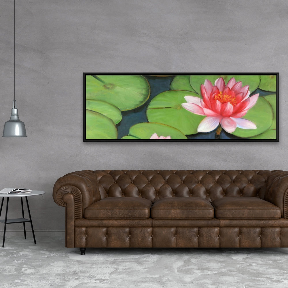 Lotus Flowers in Swamp | Romantic Floral Bedroom Canvas Decor