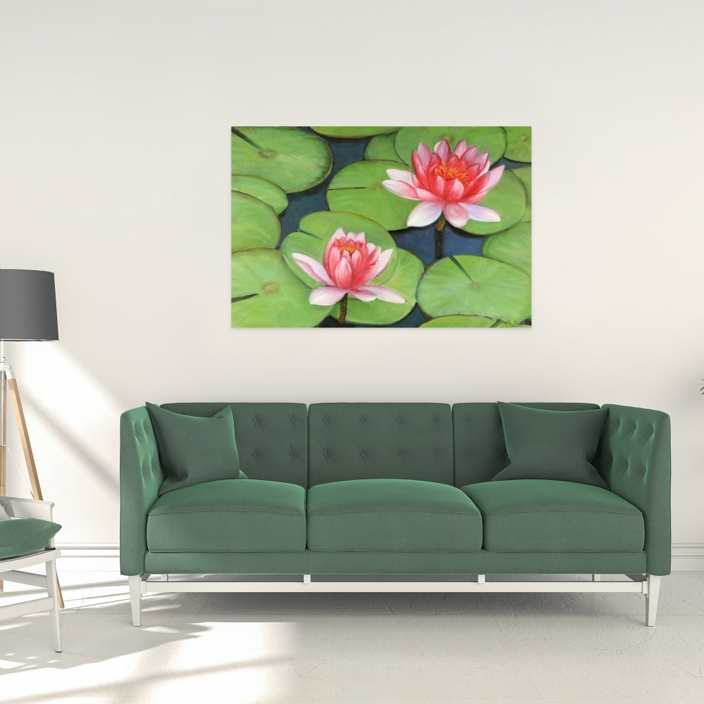 Romantic Floral Lotus Flowers Canvas - Home Decor Wall Art