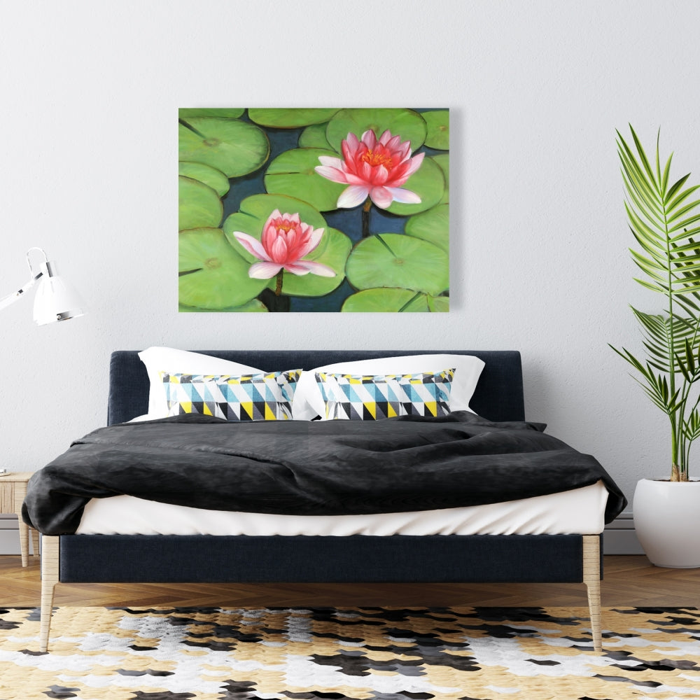 Romantic Floral Lotus Flowers Canvas - Home Decor Wall Art