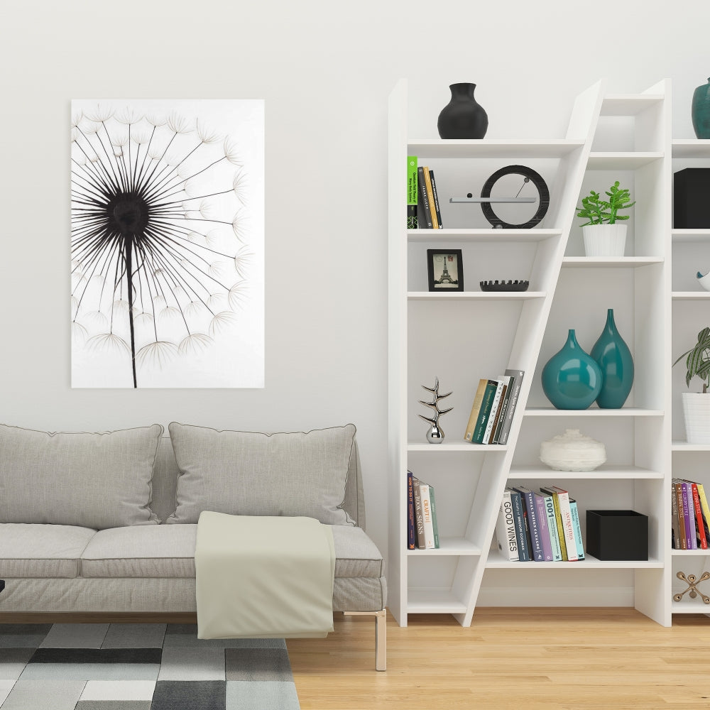Dandelion Canvas Art | White Botanical Floral Decor
