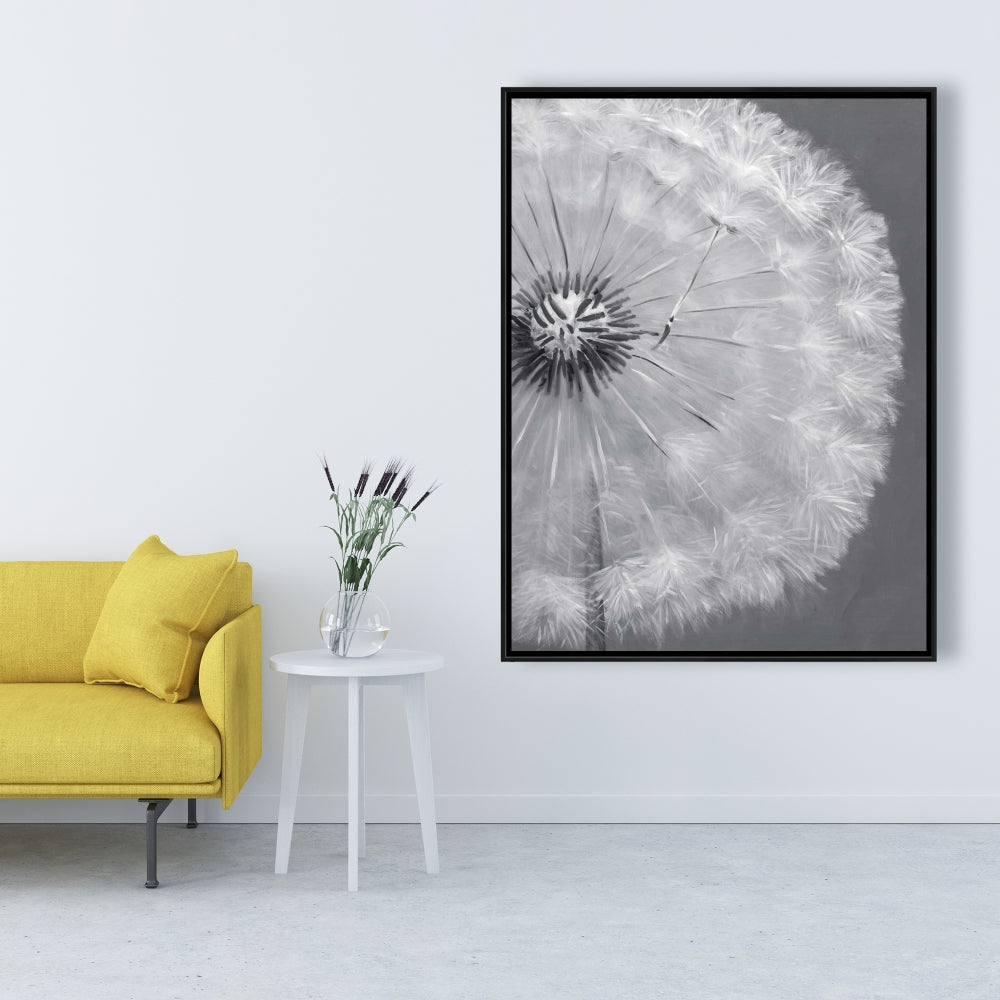 Romantic Dandelion Puff Ball Framed Canvas | Home Decor Art