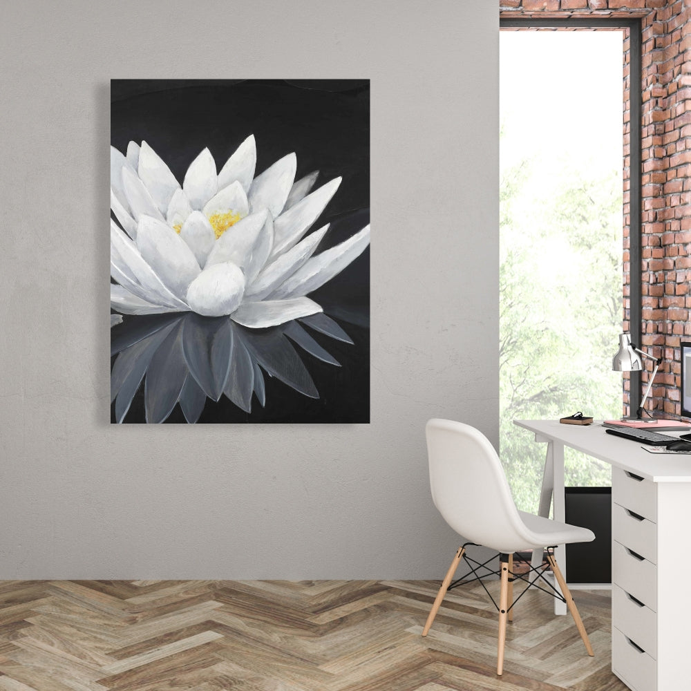 Lotus Flower Reflection Canvas - Contemporary Botanical Decor