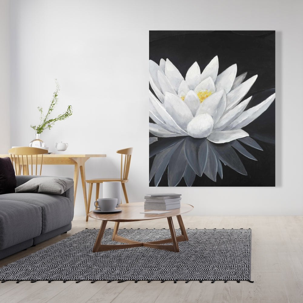 Lotus Flower Reflection Canvas - Contemporary Botanical Decor