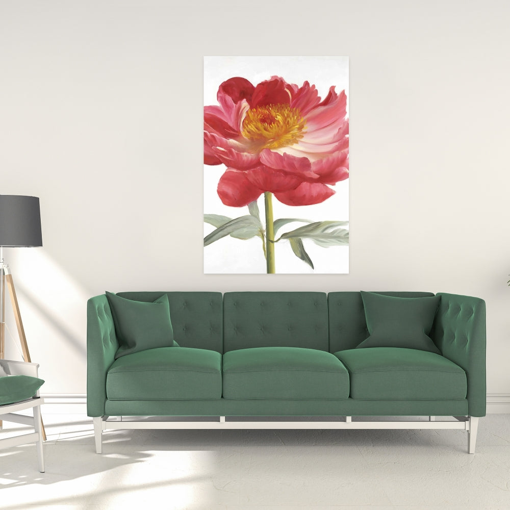 Pink Peony Botanical Canvas | Contemporary Bedroom Decor