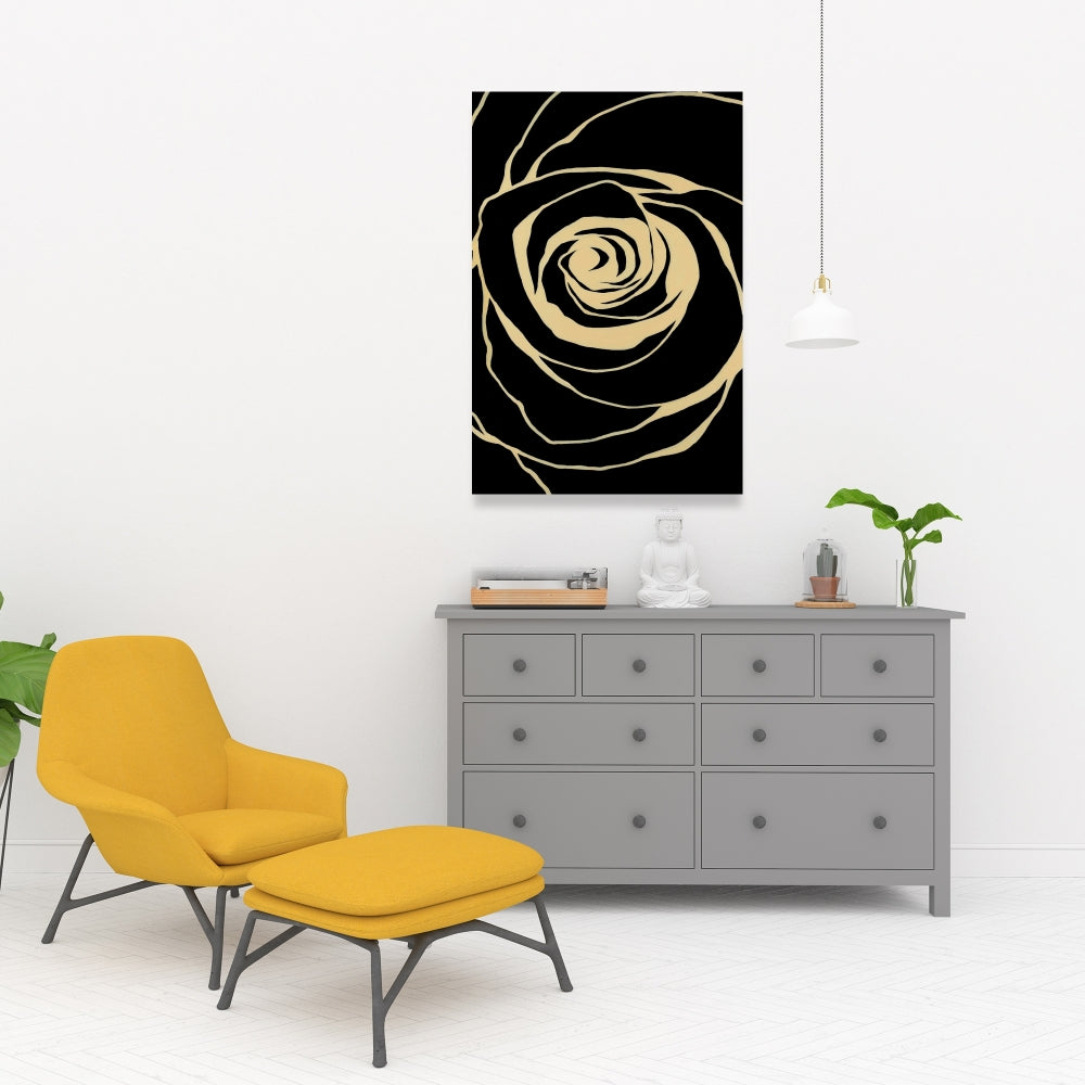 Romantic Black Rose Canvas - Elegant Bedroom Wall Art Decor