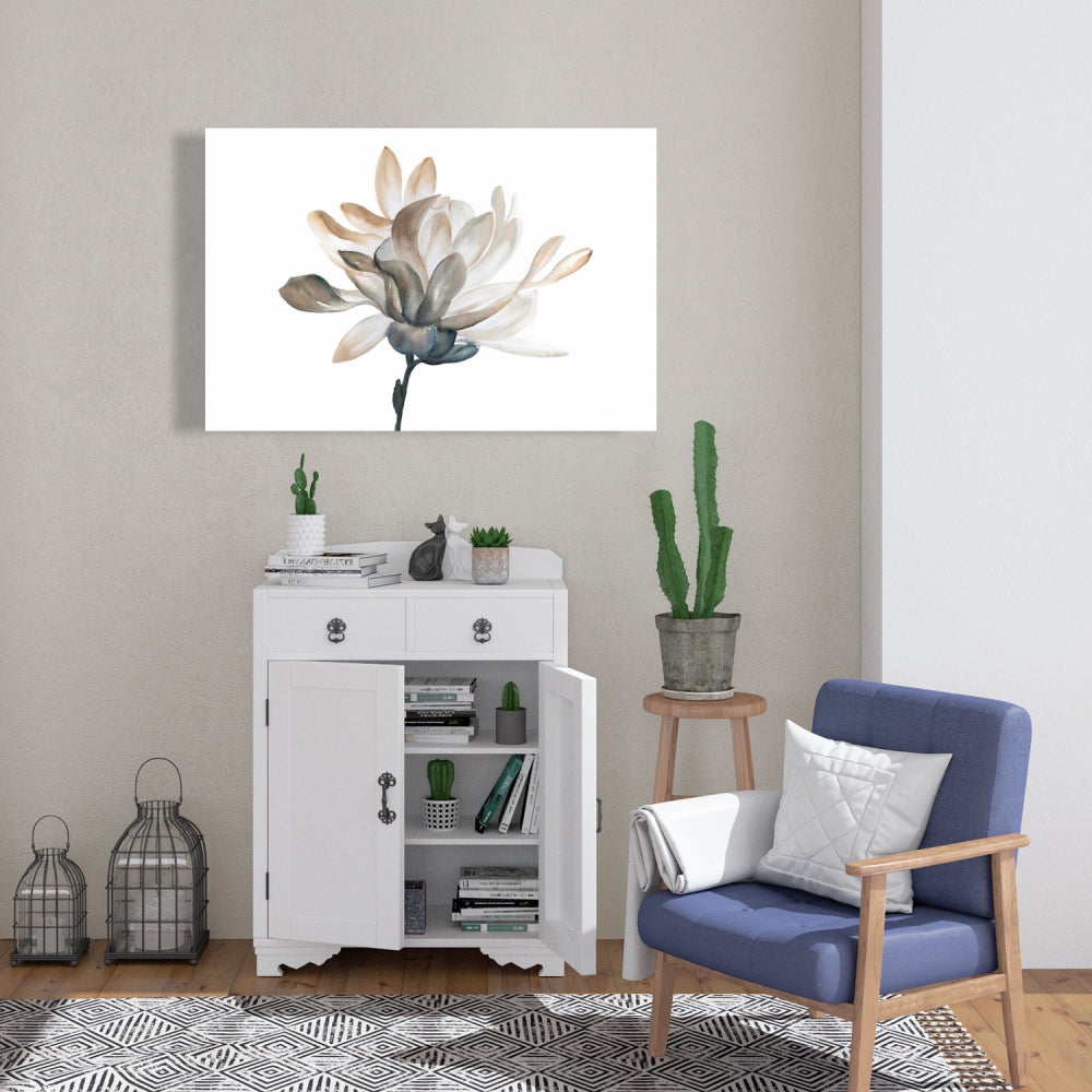 Softness Floral & Botanical Minimalist White Canvas Decor