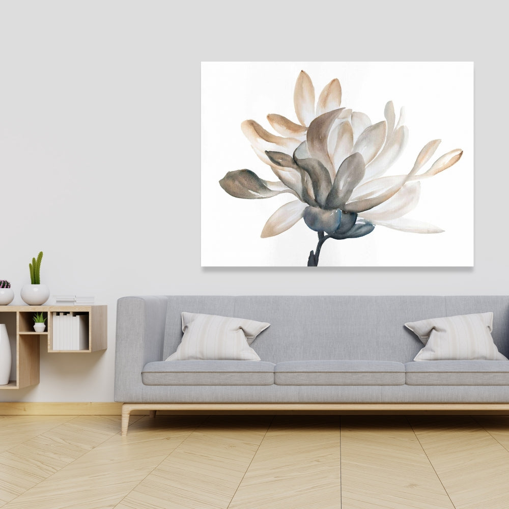 Softness Floral & Botanical Minimalist White Canvas Decor