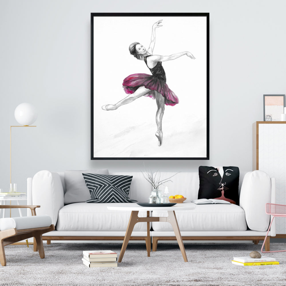Small Pink Ballerina Canvas - Home Decor | Framed Art