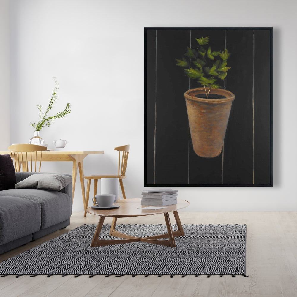 Hygge Floral Botanical Framed Canvas - Plant of Parsley Decor
