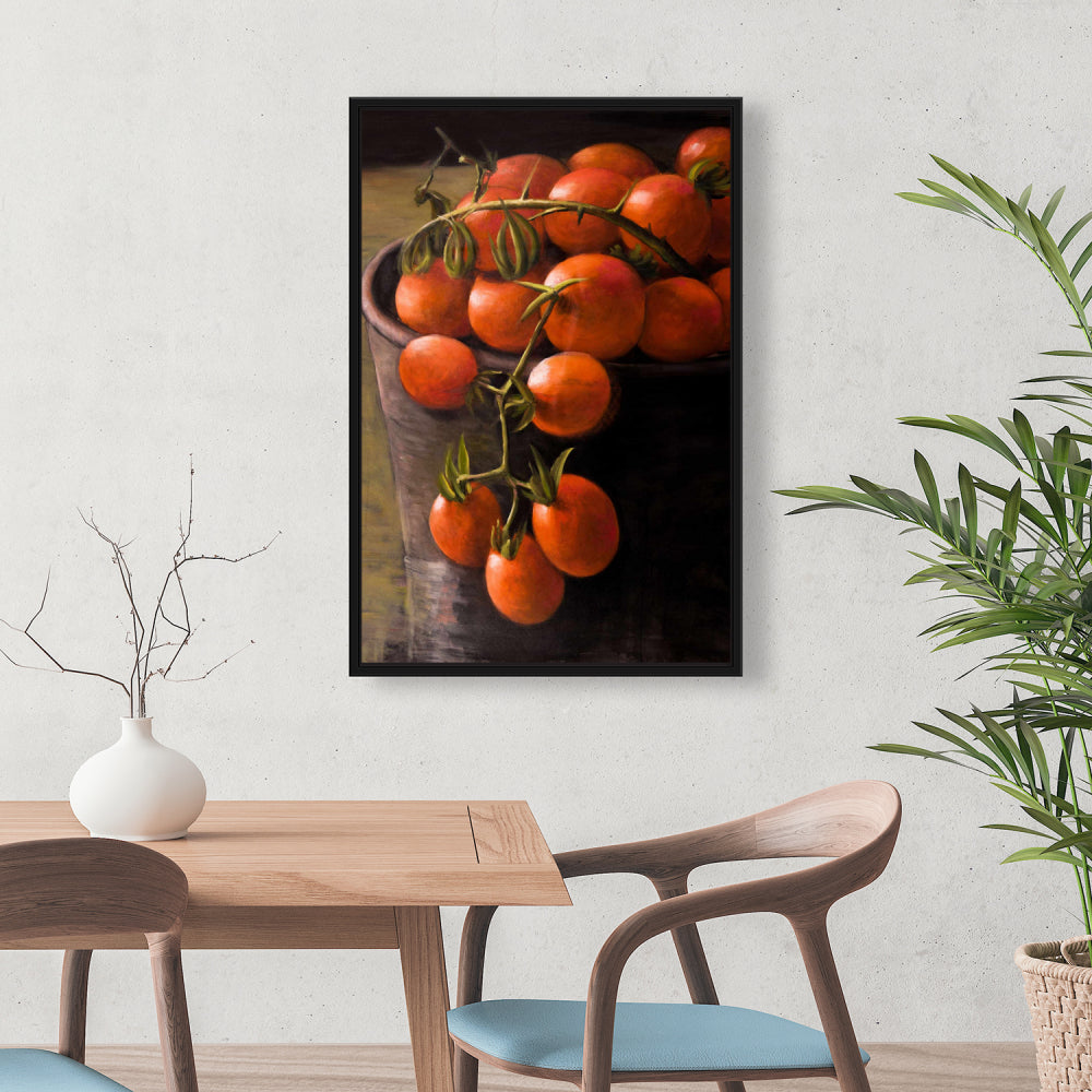 Toile « Seau de tomates cerises » | Décoration murale pour cuisine
