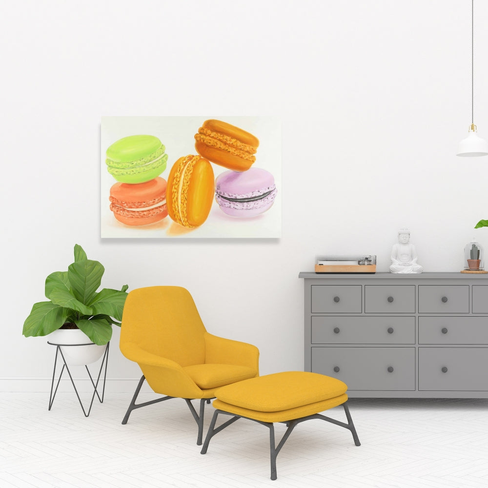 Small Bites of Macaroons Canvas | Gourmet Home Decor Art