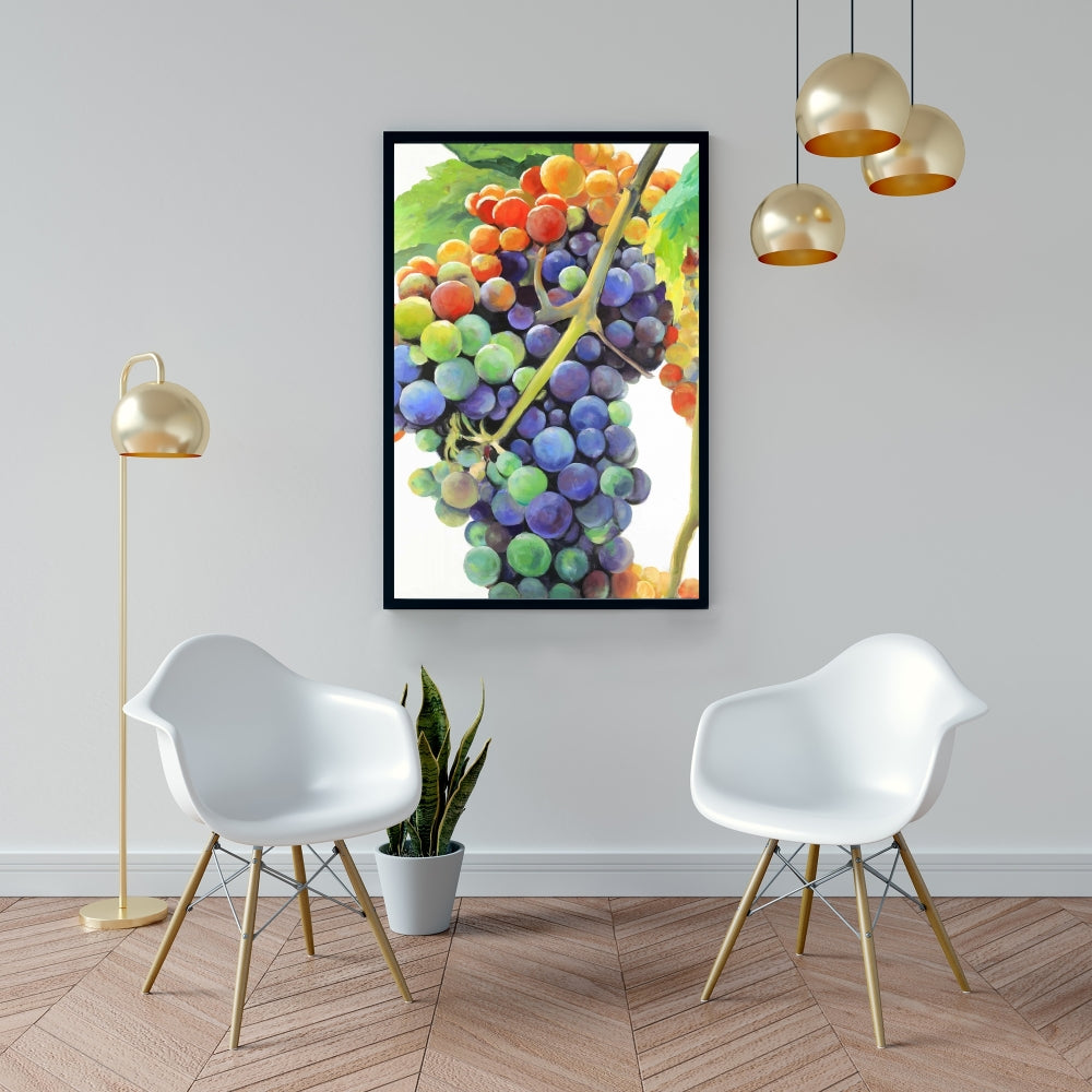 Colorful Grapes Canvas | Framed Art for Home Decor