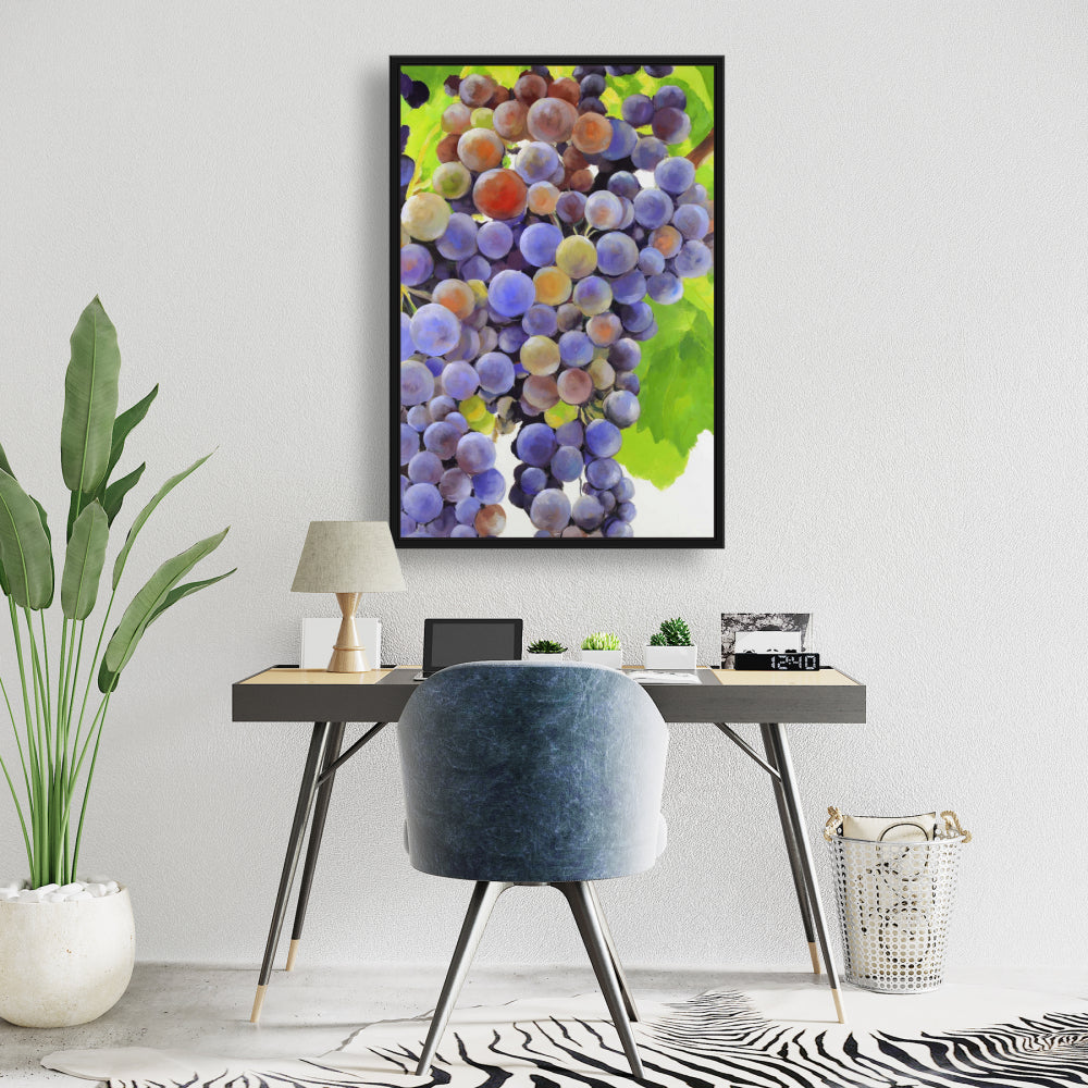 Bunch of Grapes Framed Canvas | Kitchen Decor | Home Art