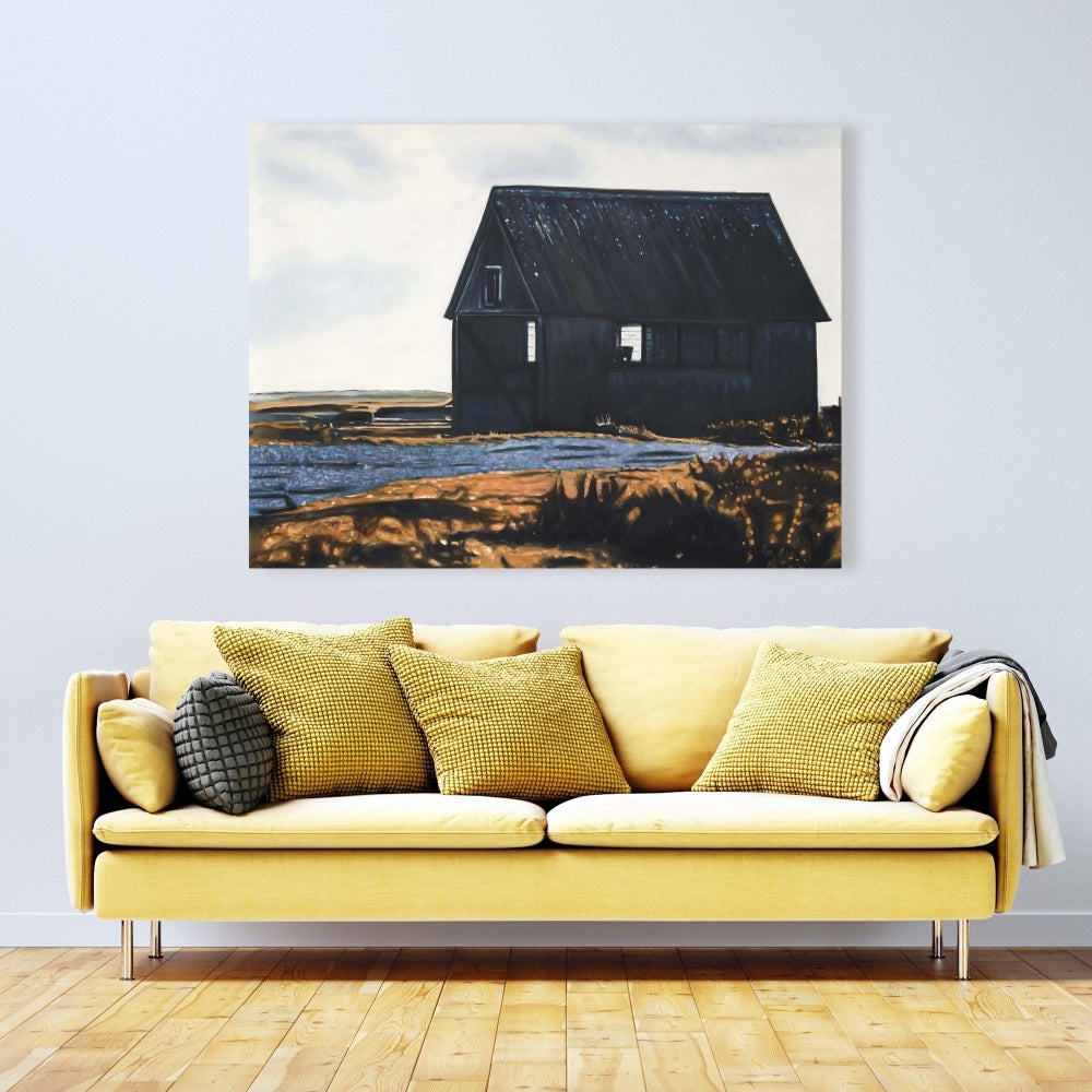 Abandoned Barn Rustic Canvas | Home Decor Landscapes Leaves