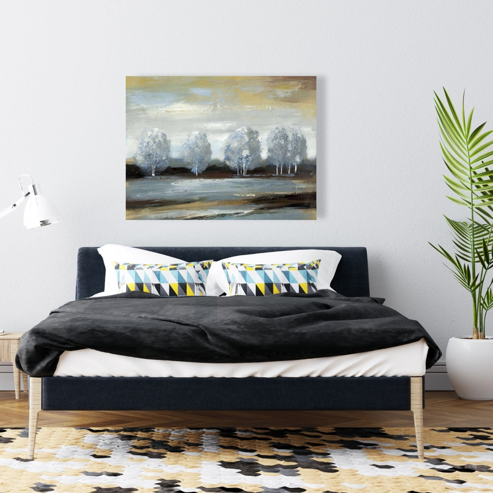 Toile de paysage gris - Décoration murale moderne avec arbres