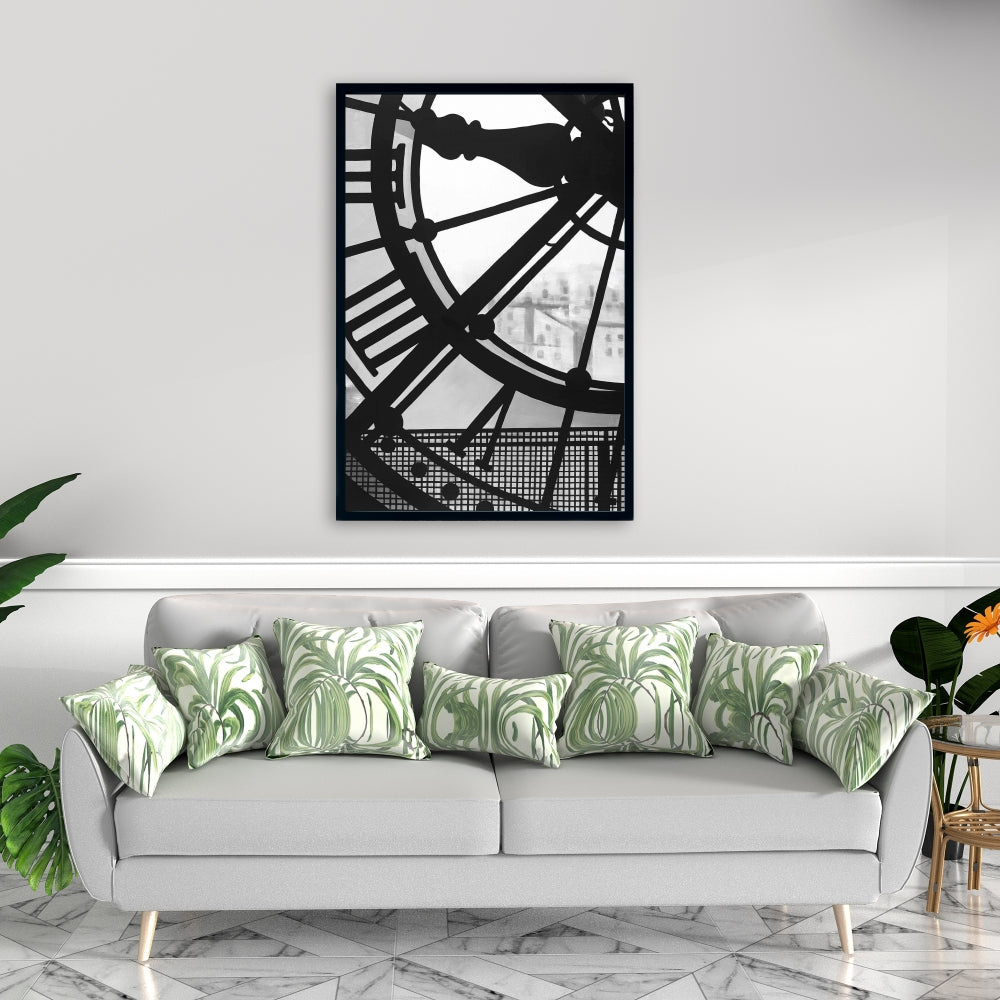 Horloge du musée d'Orsay, toile encadrée monochrome blanche