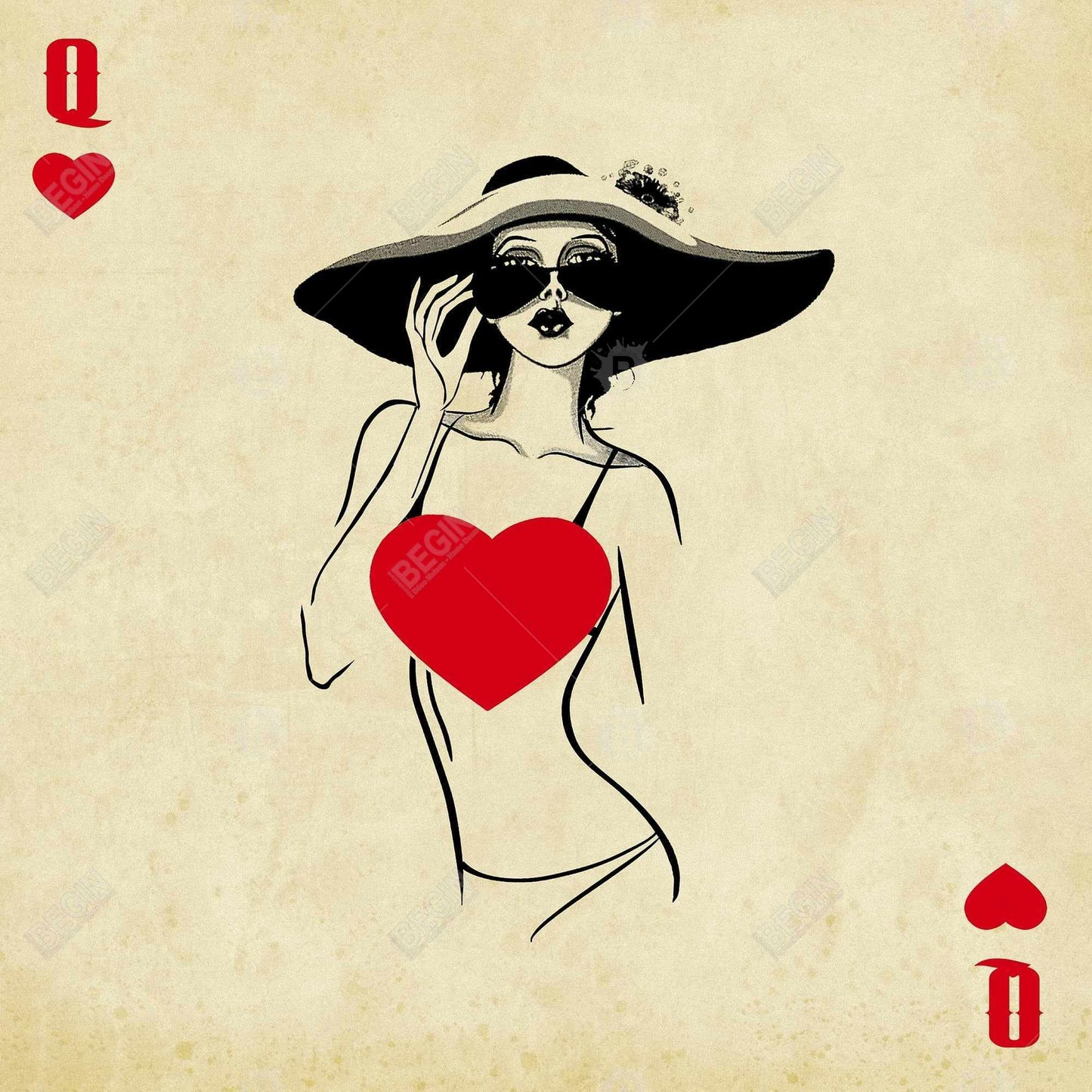 Queen of Hearts Retro Canvas | Hobbies Fashion Home Decor
