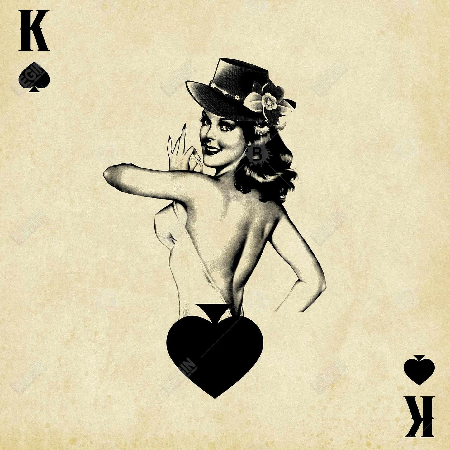 King of Spades Canvas | Man Cave Hobbies Home Decor Art
