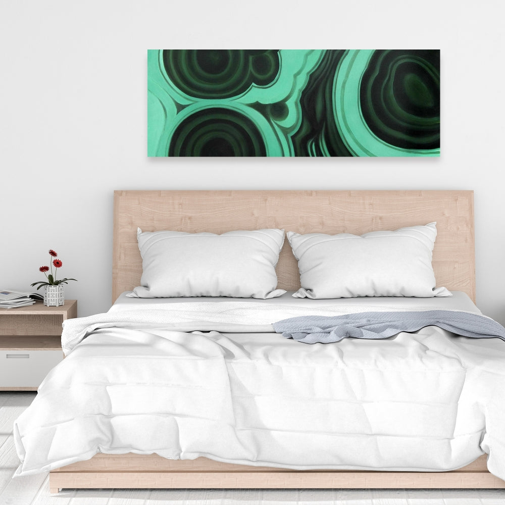 Retro Bedroom Shapes Canvas | Malachite Stone Home Decor