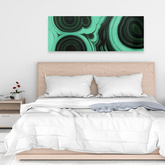 Retro Bedroom Shapes Canvas | Malachite Stone Home Decor