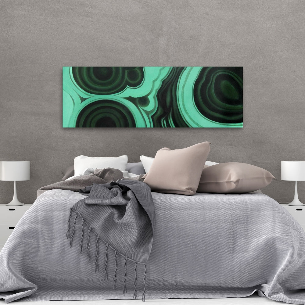 Retro Bedroom Shapes Canvas | Malachite Stone Home Decor