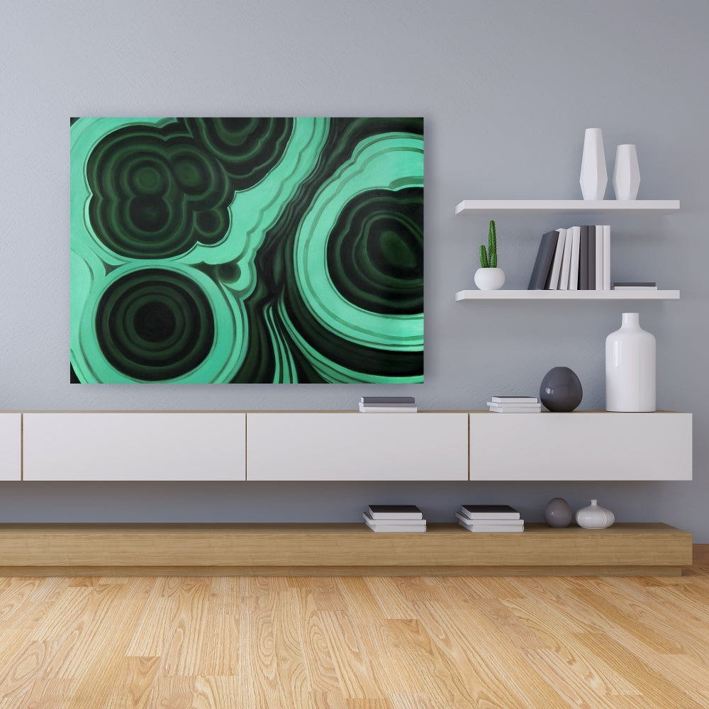 Retro Bedroom Shapes Canvas | Malachite Stone Home Decor