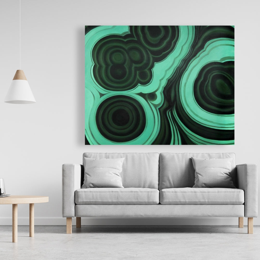 Retro Bedroom Shapes Canvas | Malachite Stone Home Decor