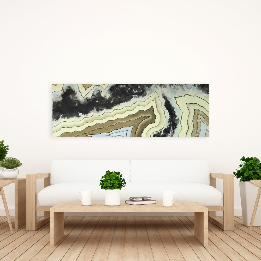 Lace Agate Abstract Canvas | Black Bathroom Home Decor