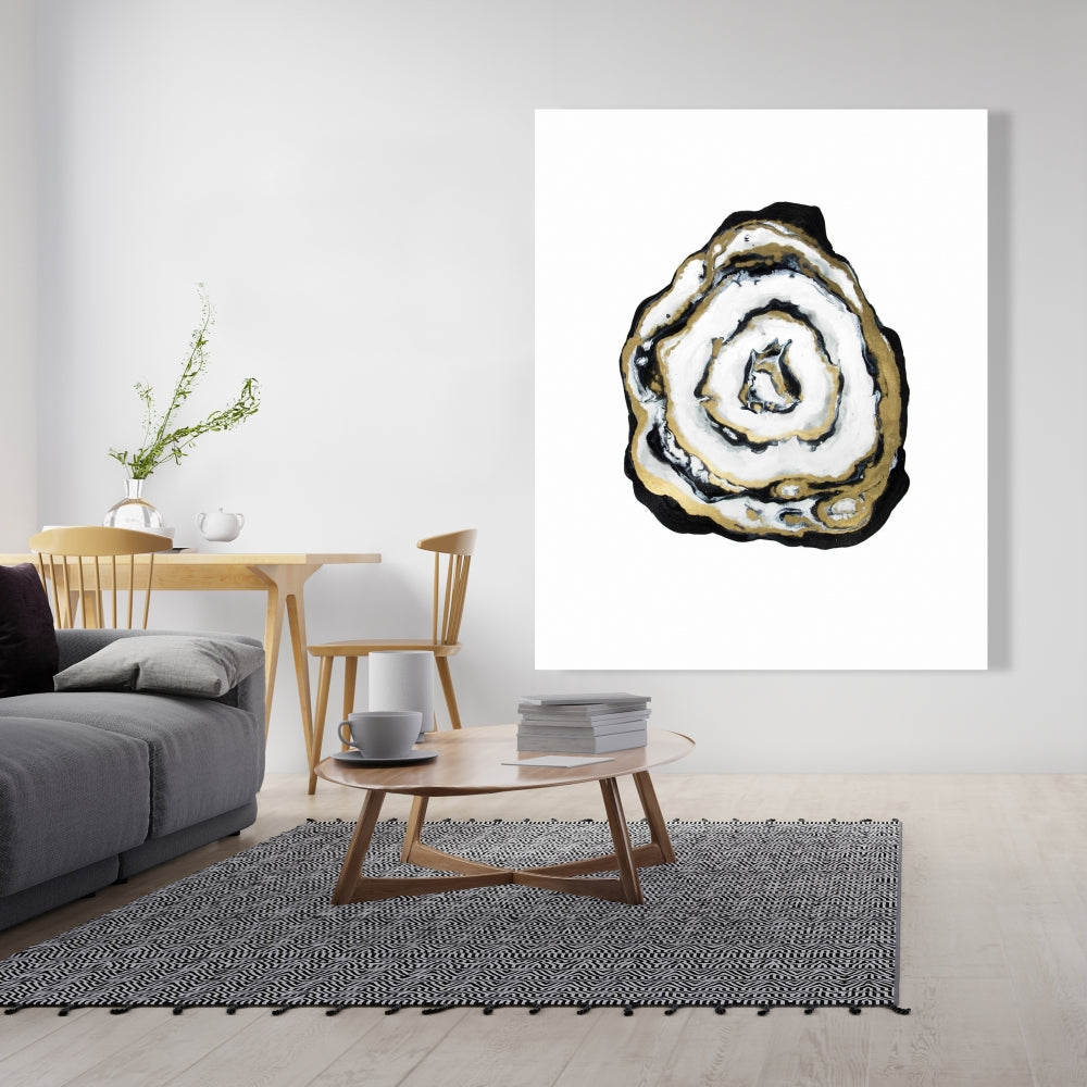 Golden Agate Black Abstract Canvas - Bedroom Home Decor Art