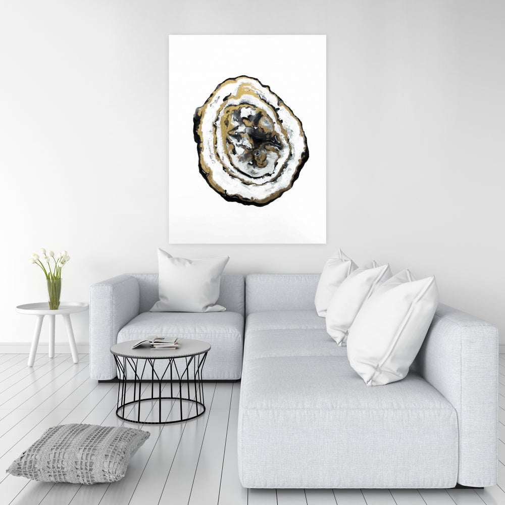 Golden Geode Black Minimalist Canvas | Home Decor Art
