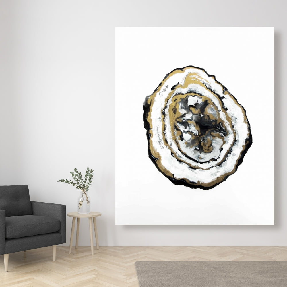 Golden Geode Black Minimalist Canvas | Home Decor Art