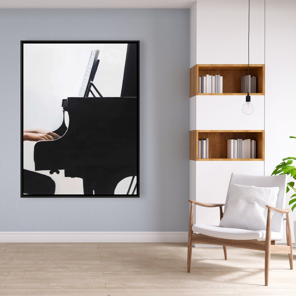 Toile « Mélodie romantique » | Cadre blanc | Décoration murale