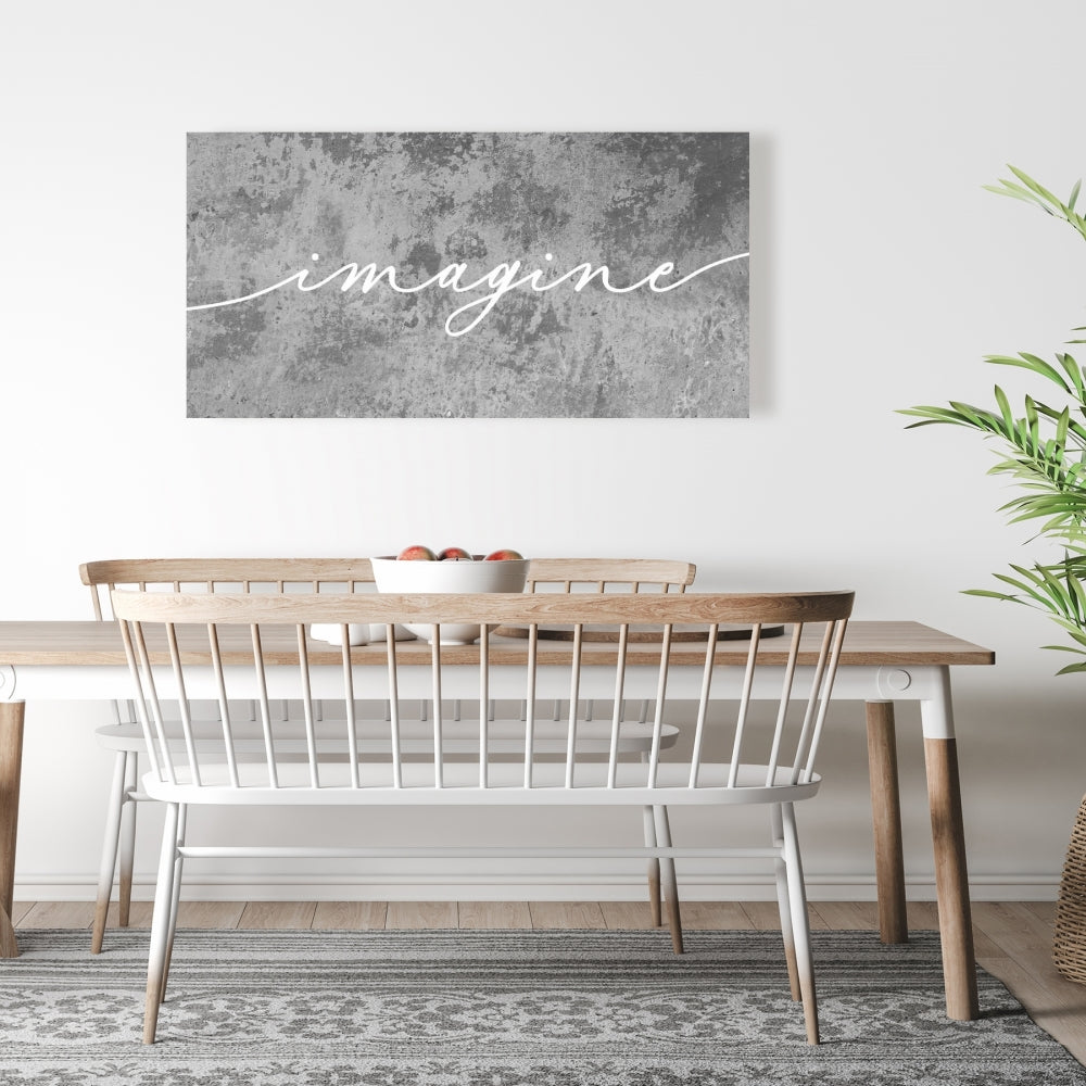 Imagine Motivational Industrial Bedroom Canvas - Home Decor Art