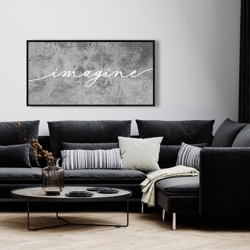 Imagine Framed Canvas - Motivational Home Decor Art, Quotes