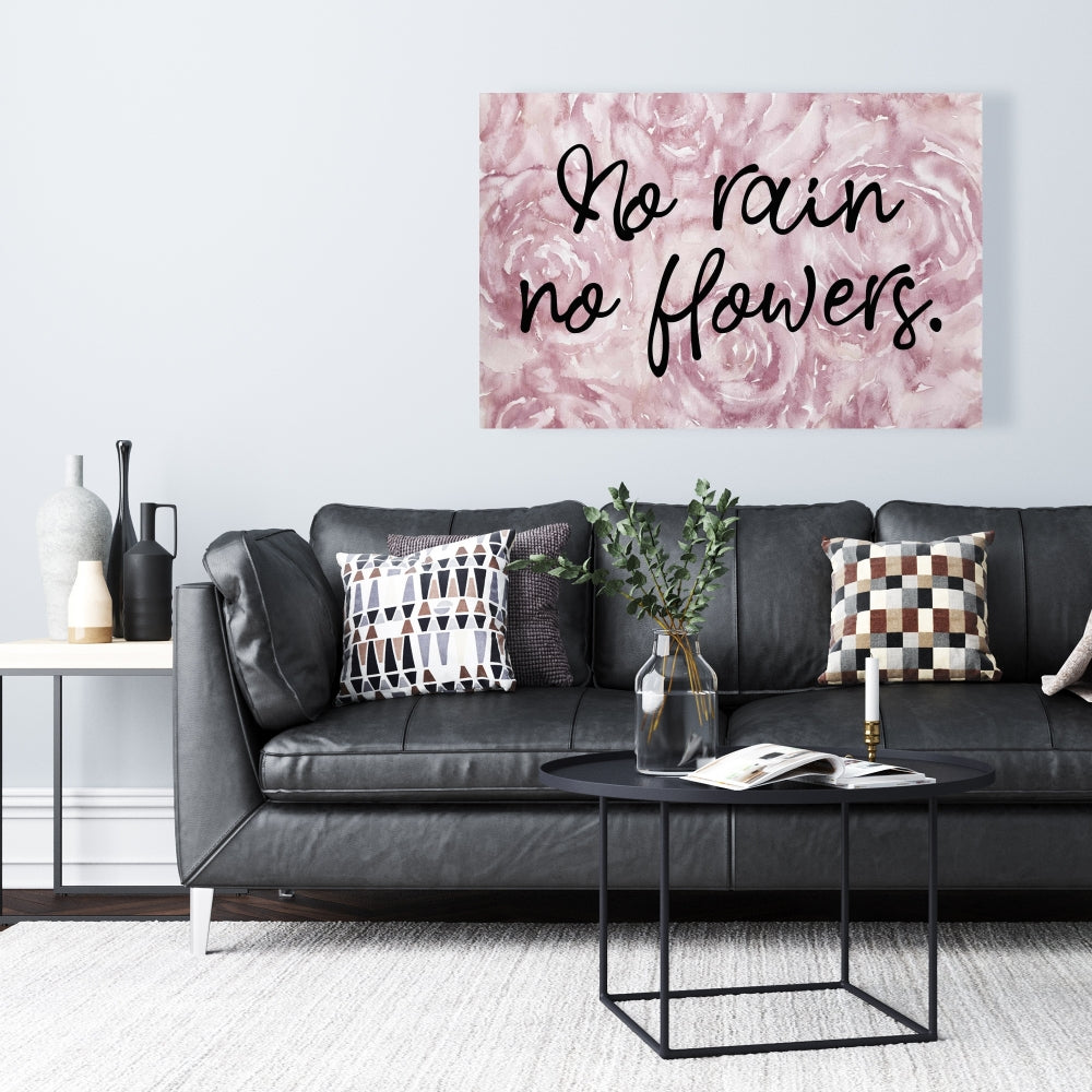 No Rain No Flowers Canvas | Romantic Floral Bedroom Decor