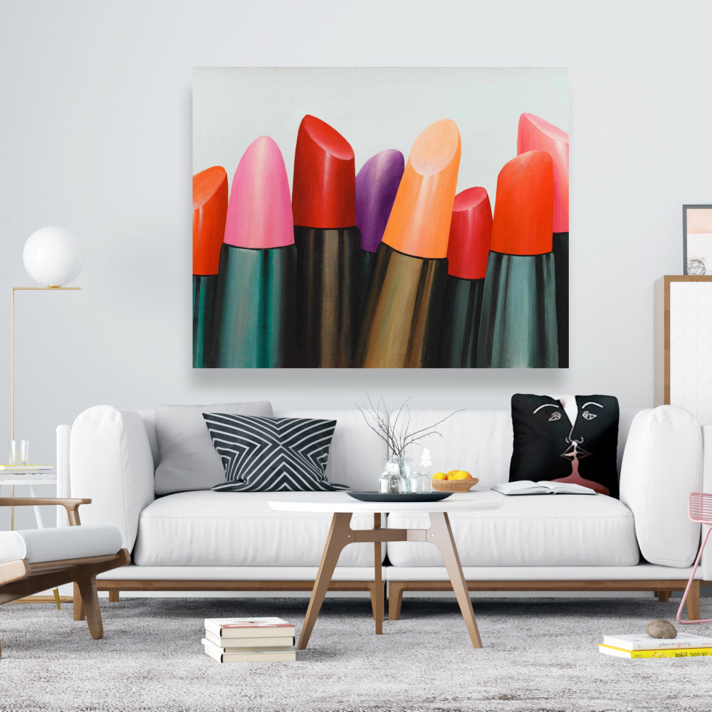 Lipstick Collection Pink Canvas | Contemporary Bedroom Decor
