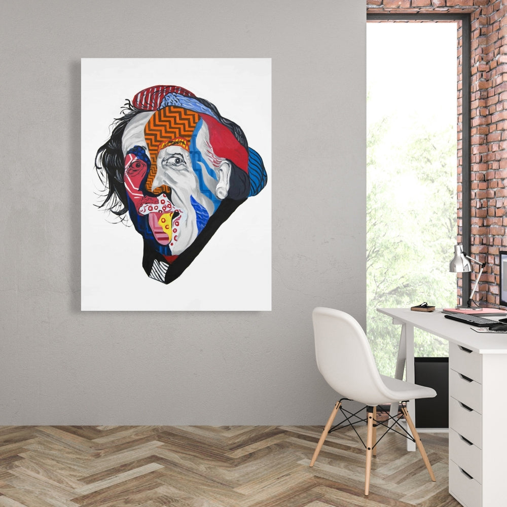 Abstract Albert Einstein Canvas | Living Room Home Decor