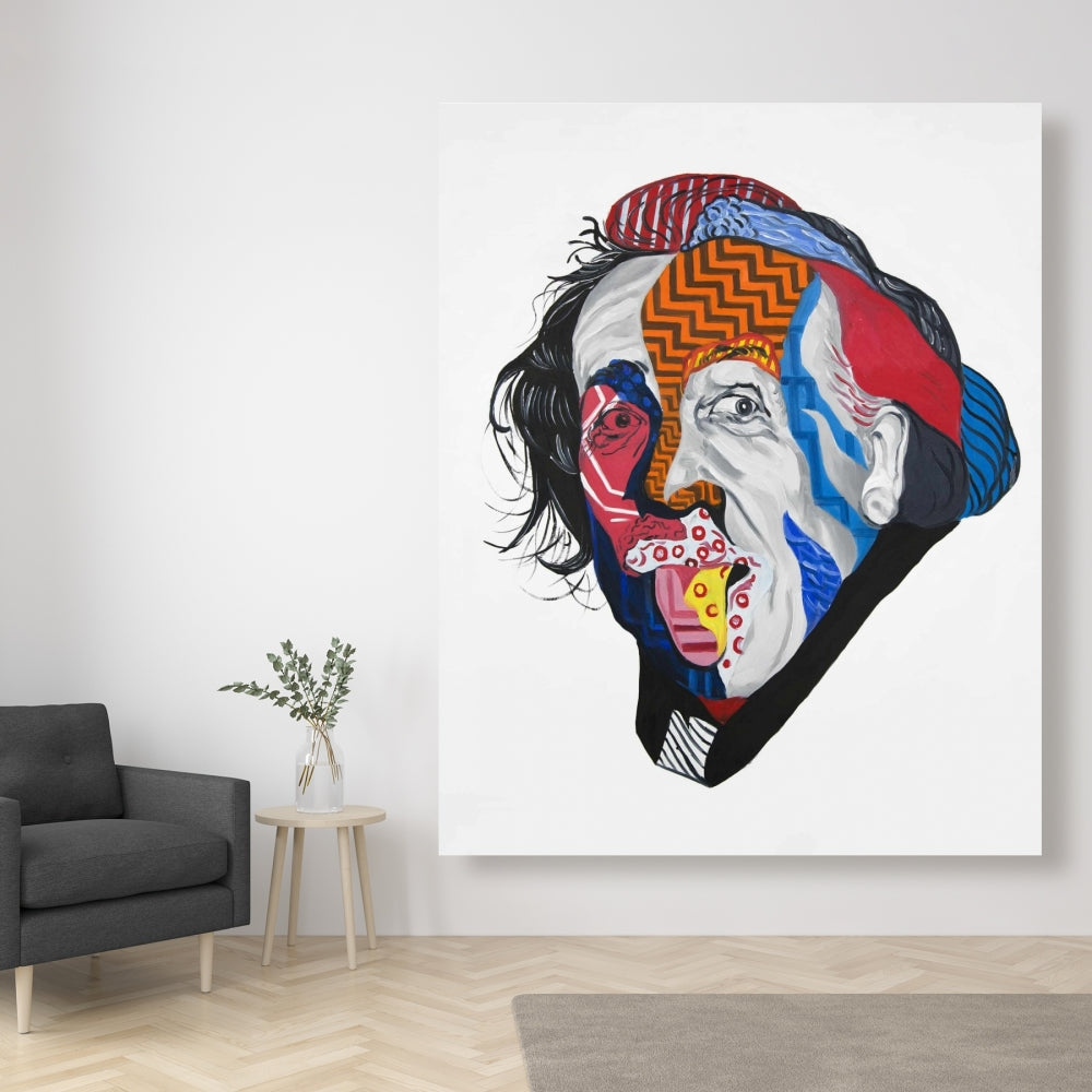 Abstract Albert Einstein Canvas | Living Room Home Decor