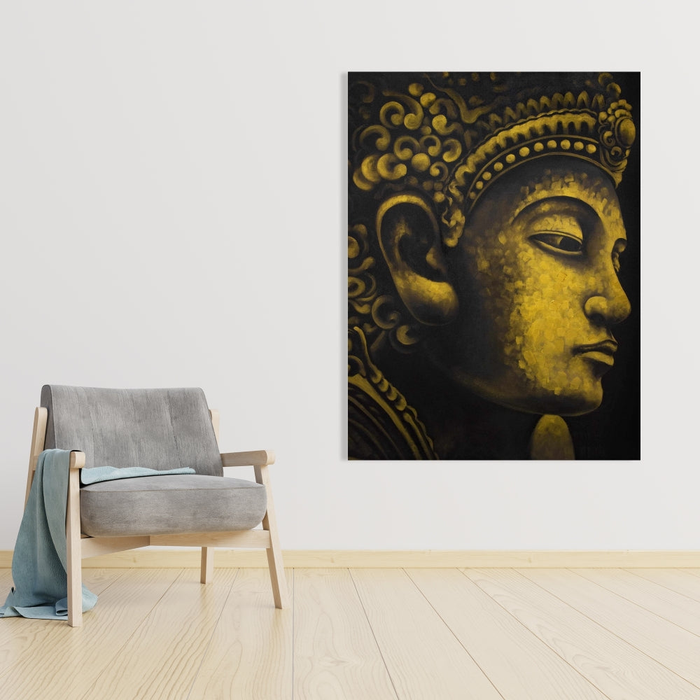Toile Bouddha d'Indonésie | Décoration intérieure spirituelle | Décoration de chambre