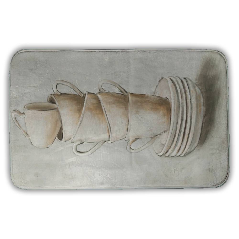 Stacked Cups Gray Canvas | Kitchen Decor | Home Wall Art