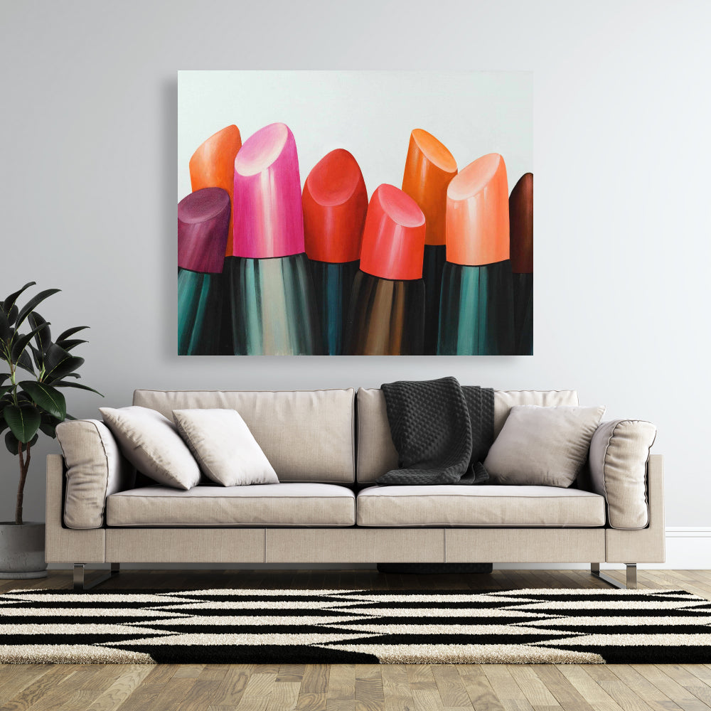 Lipstick Addict Romantic Bedroom Canvas | Home Decor Art