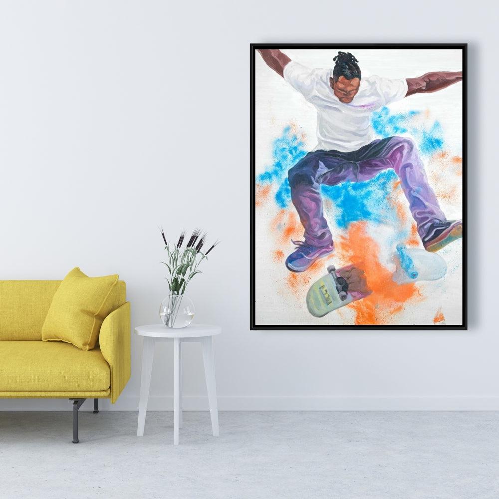 Toile encadrée « Skate » | Décoration de chambre sportive et ludique aux États-Unis